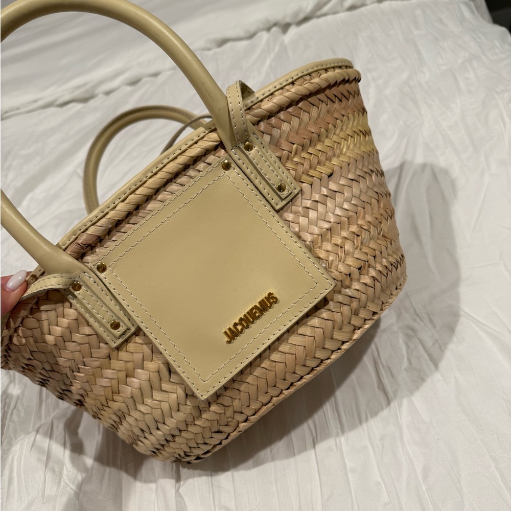 Jacquemus Le Petit Panier Soli Wicker Top Handle Bag broken piece on back!! - Picture 12 of 17